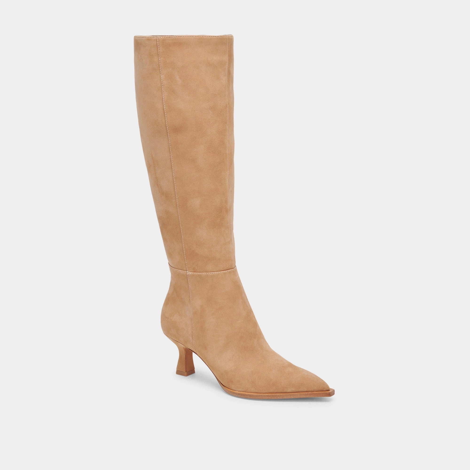 Auggie Wide Calf Boots Camel Suede Modular Core