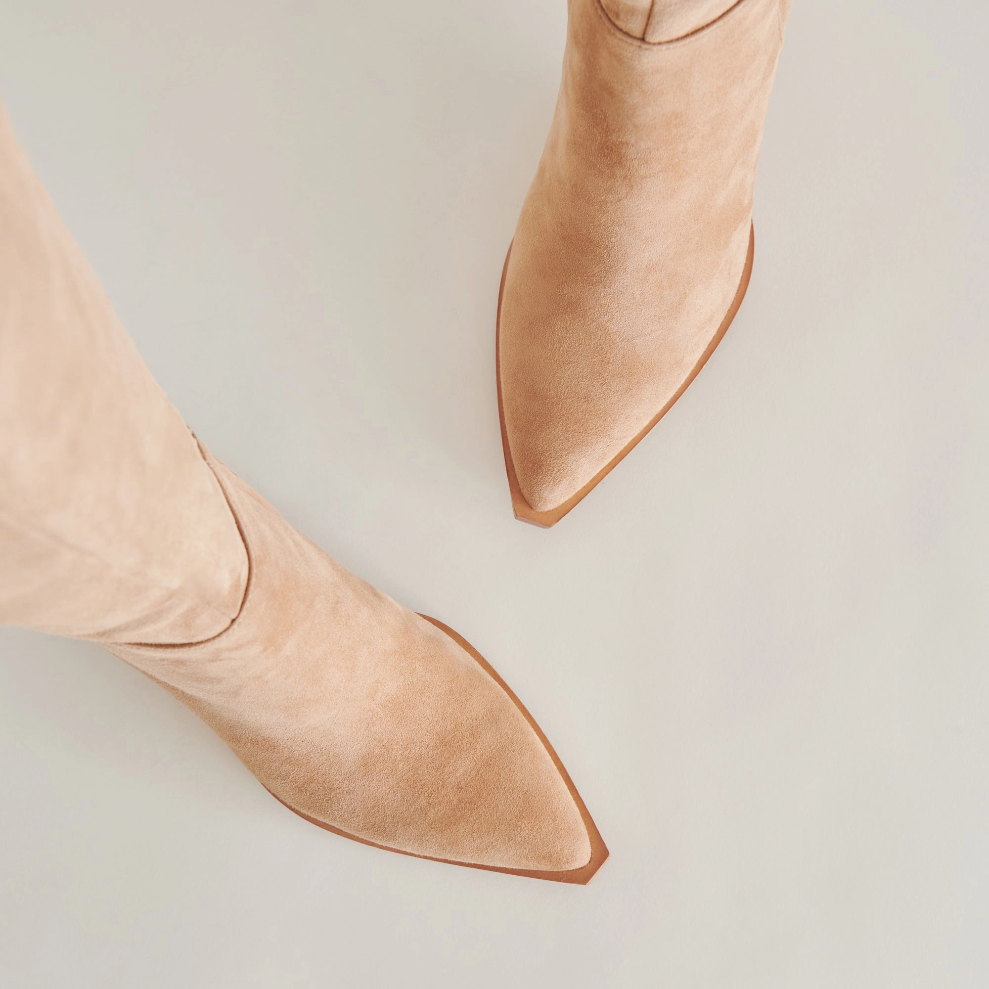 Auggie Wide Calf Boots Camel Suede Precision-Fit
