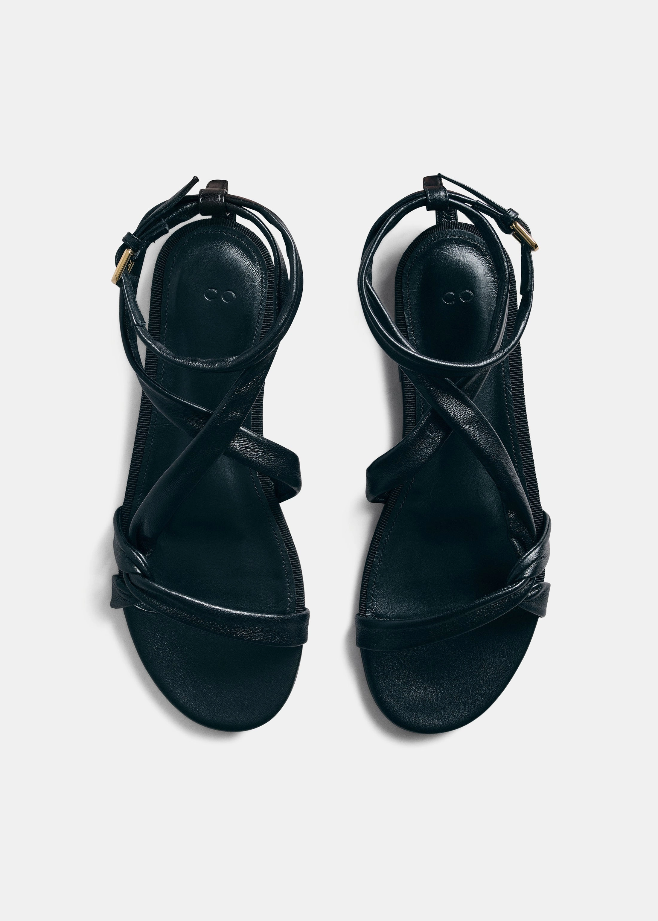 Asymmetric Leather Sandal In Black Easy Layering