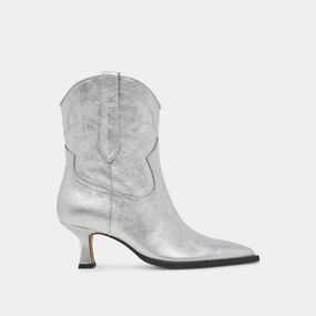 Angel Booties Silver Metallic Leather Crafted Now