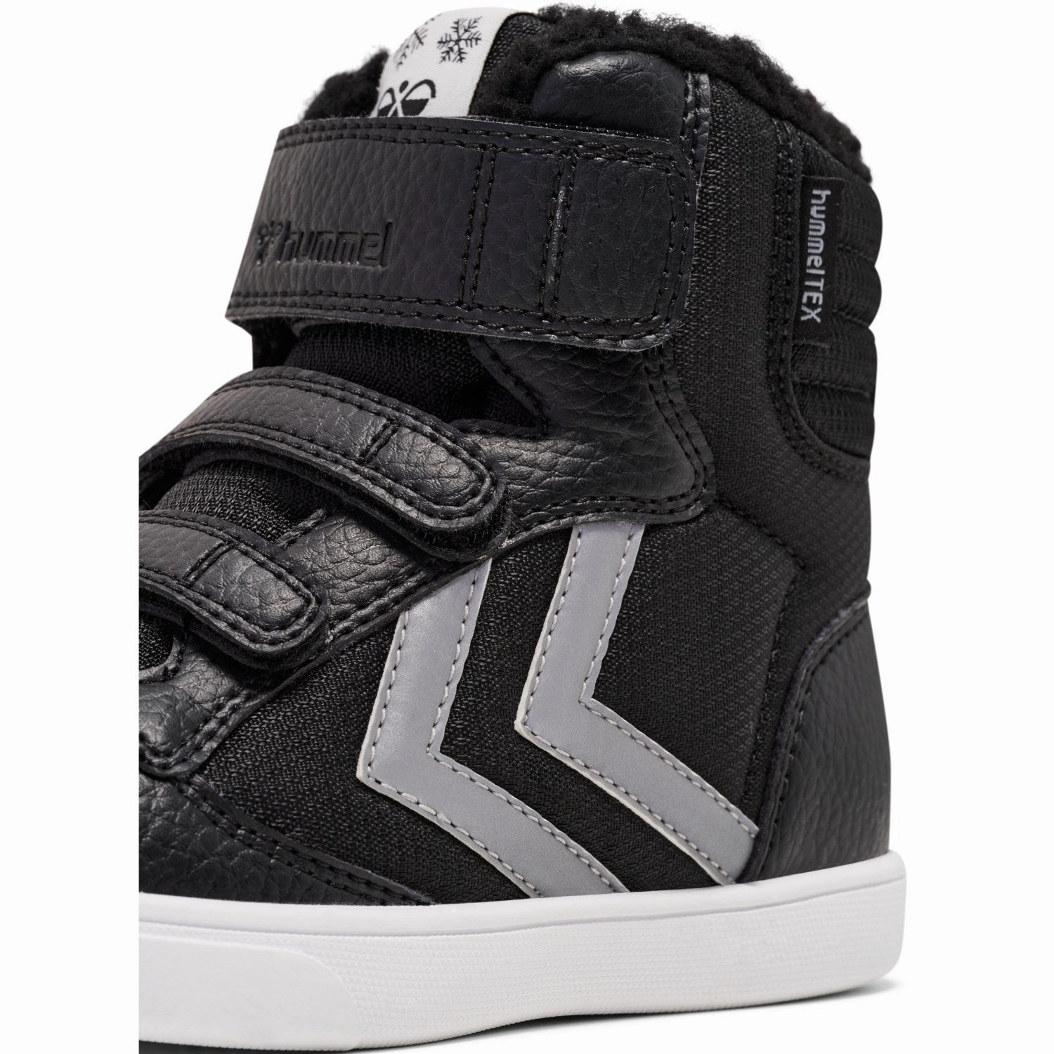 The Feel Factor Mindful Wear Hummel Black/Grey Stadil Super Poly Boot Mid Tex Jr