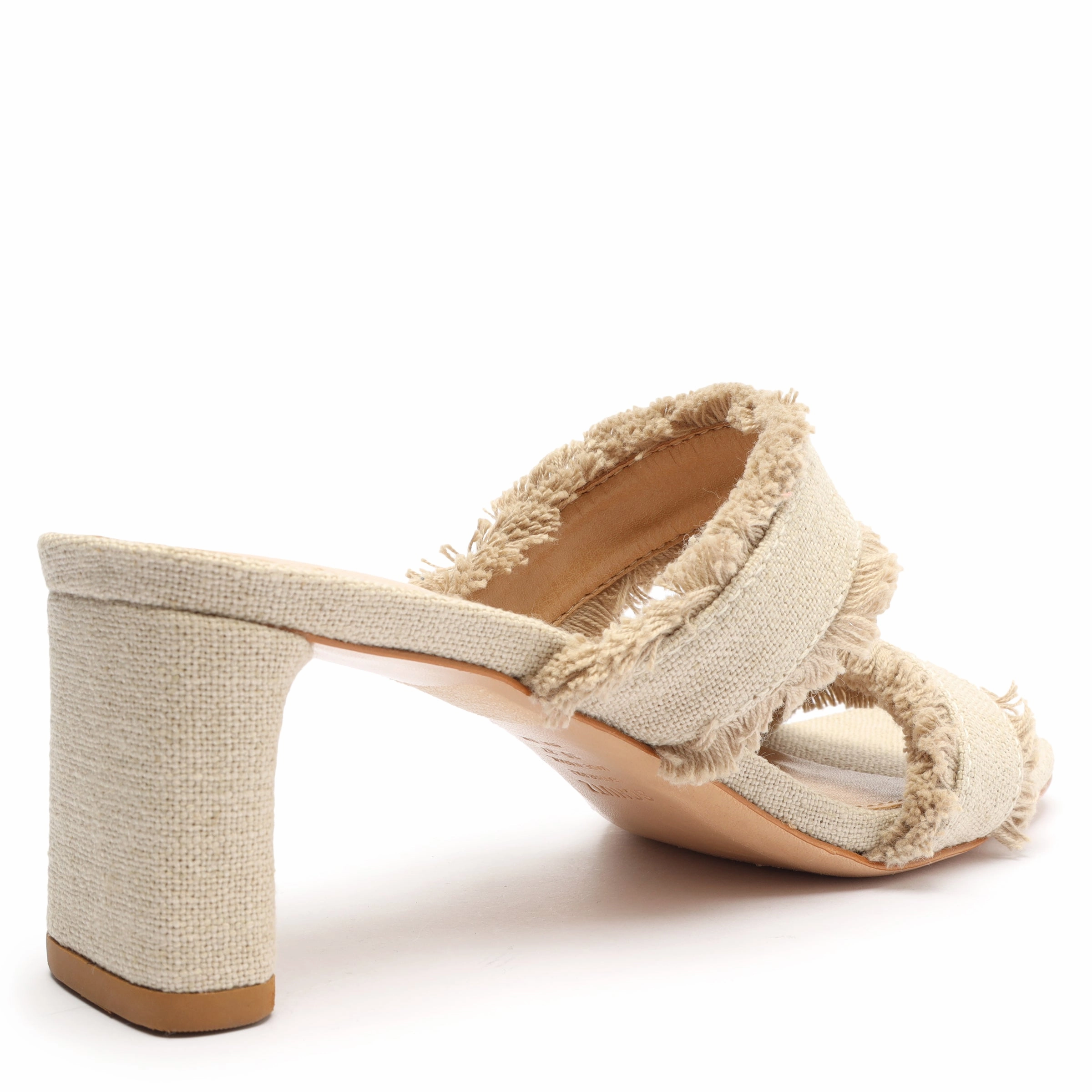 Amely Mid Block Linen Sandal Designed To Flex Bold In Simplicity