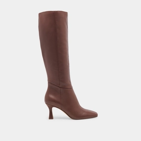 Gyra Extra Wide Calf Boots Chocolate Leather Easy Fit System