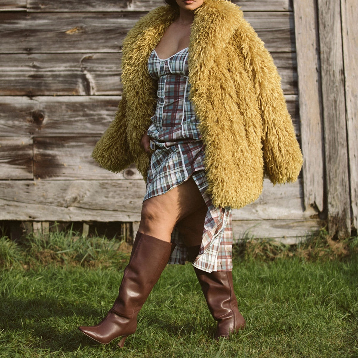 Gyra Wide Calf Boots Chocolate Leather Season-Free Style