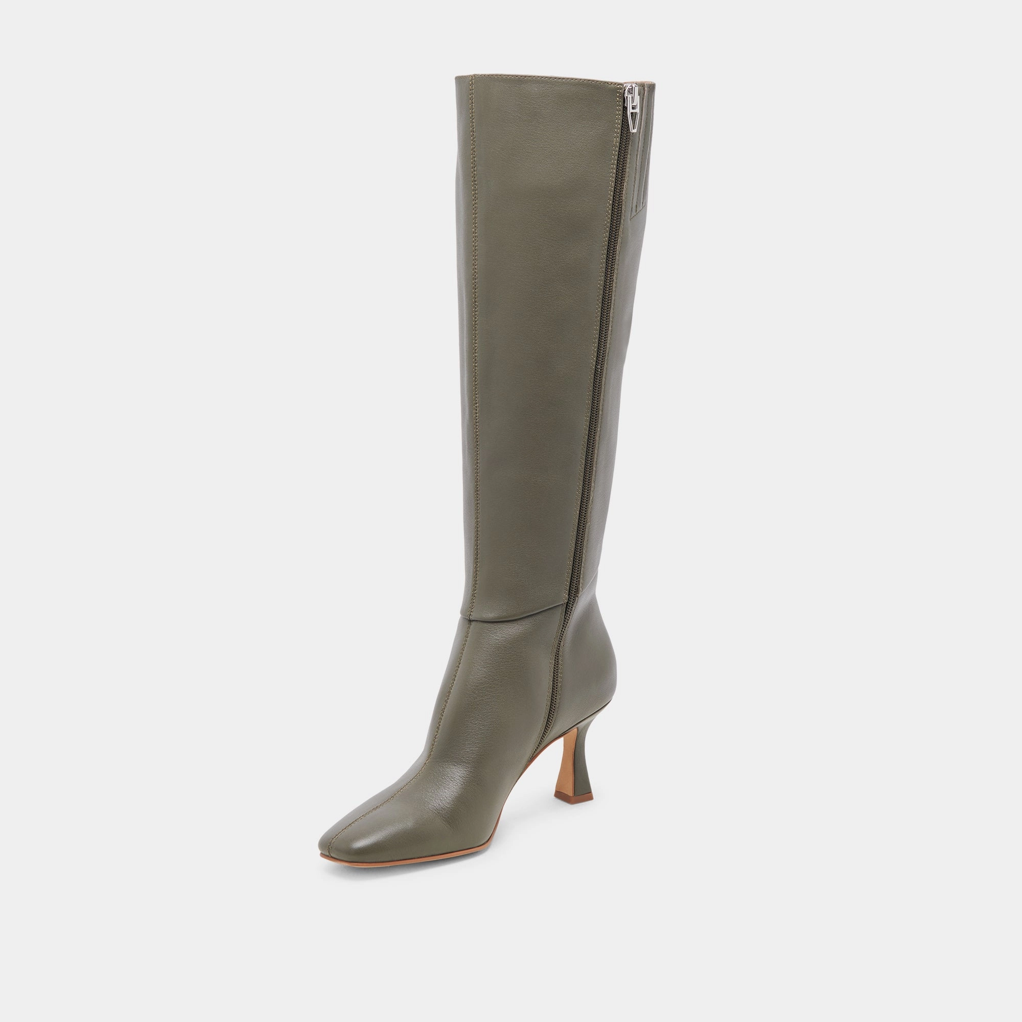 Move-Easy Layers Gyra Wide Calf Boots Dark Olive Leather