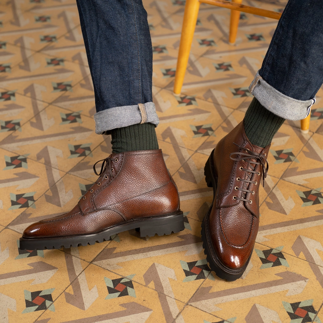 Clean Movement Everyday Motionwear Haring Moc Toe Derby Boot Mto - Dark Caramel