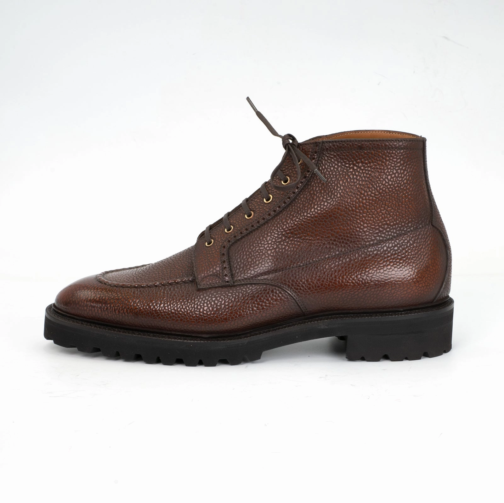 Motion-Elevated Crafted Flow Haring Moc Toe Derby Boot Mto - Dark Caramel