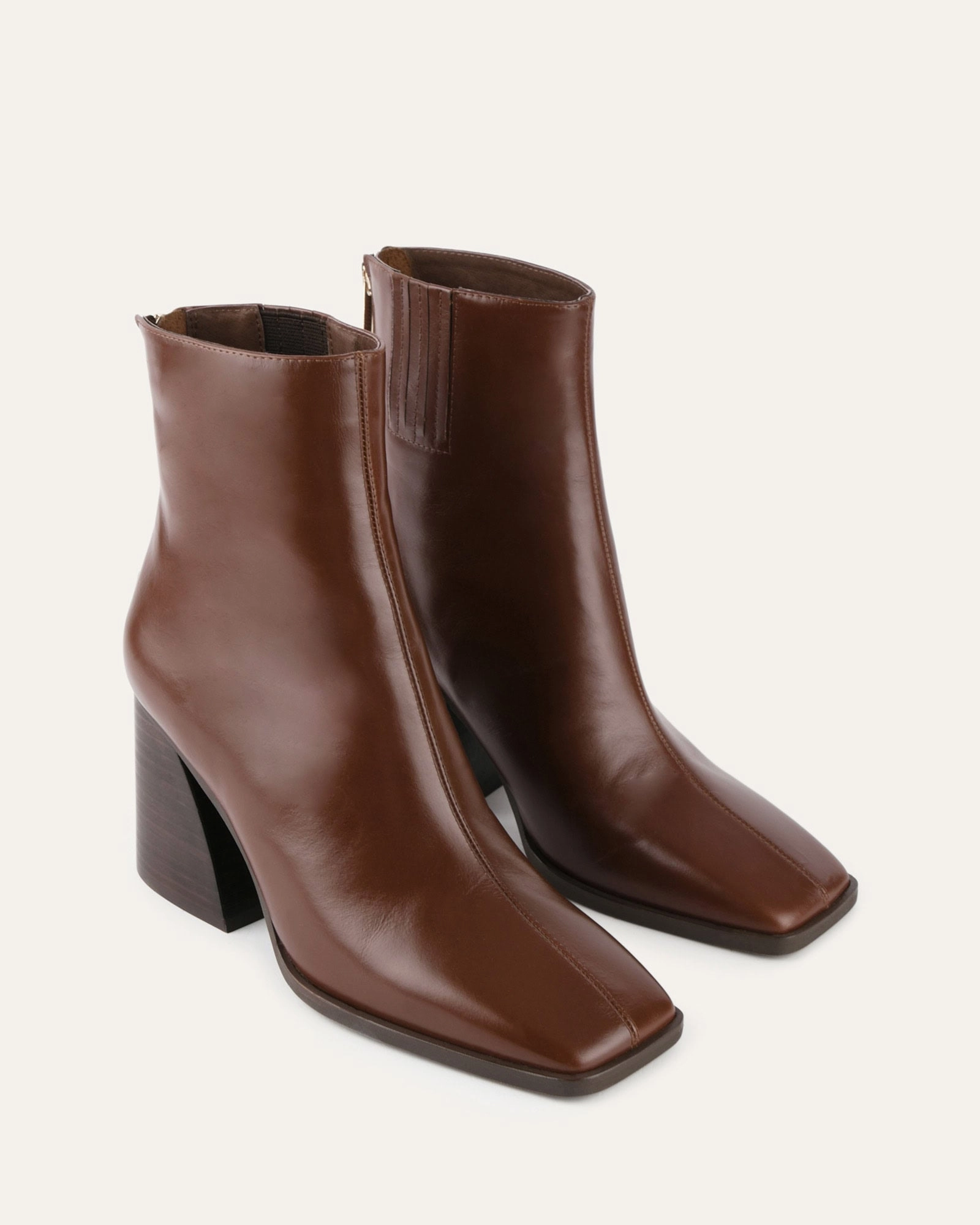 Hattie High Ankle Boots Chestnut Leather Utility In Style Motion Elements