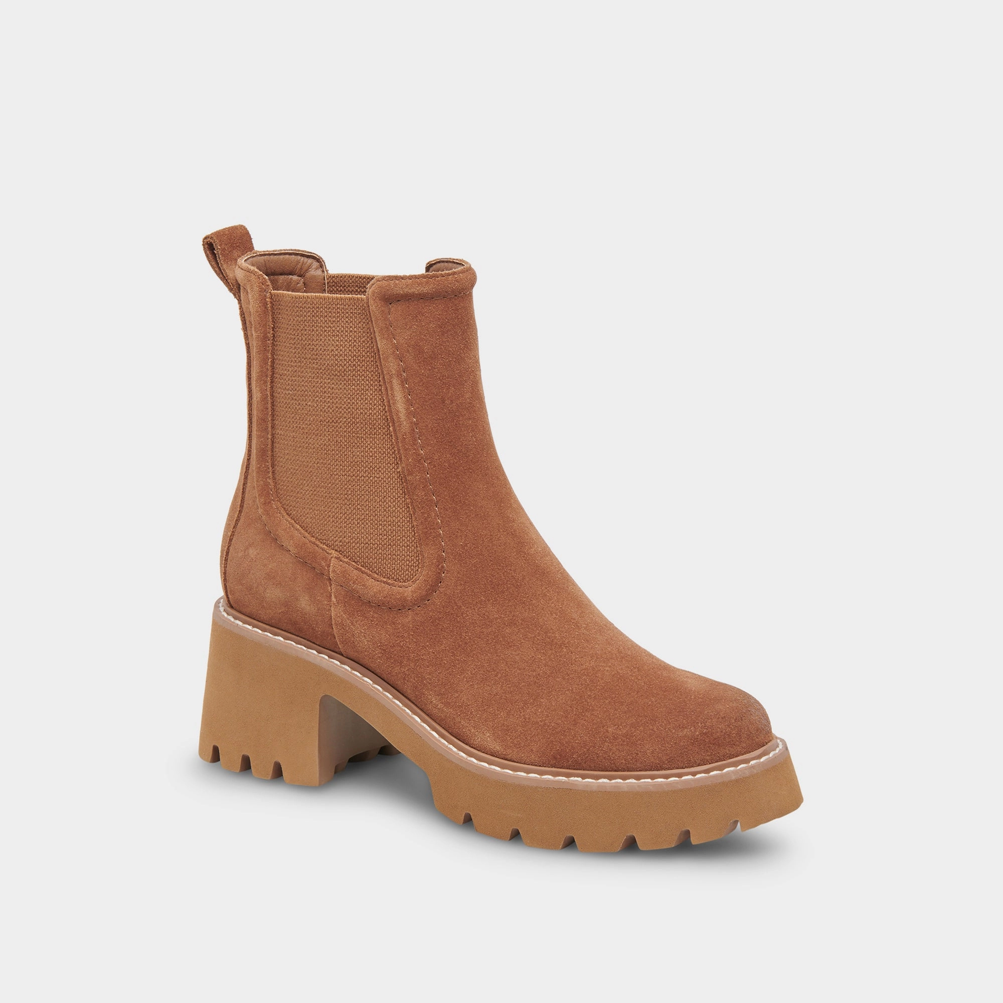 Integrated Cool Motion-Elevated Hawk H20 Booties Chestnut Suede