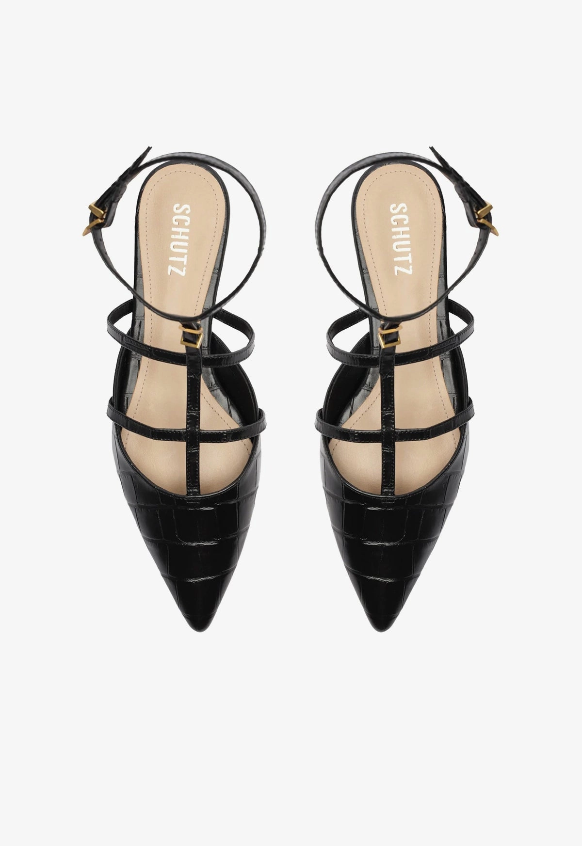 Hayden Ballet Crocodile-Embossed Leather Flat Curated Looks Form-Focused