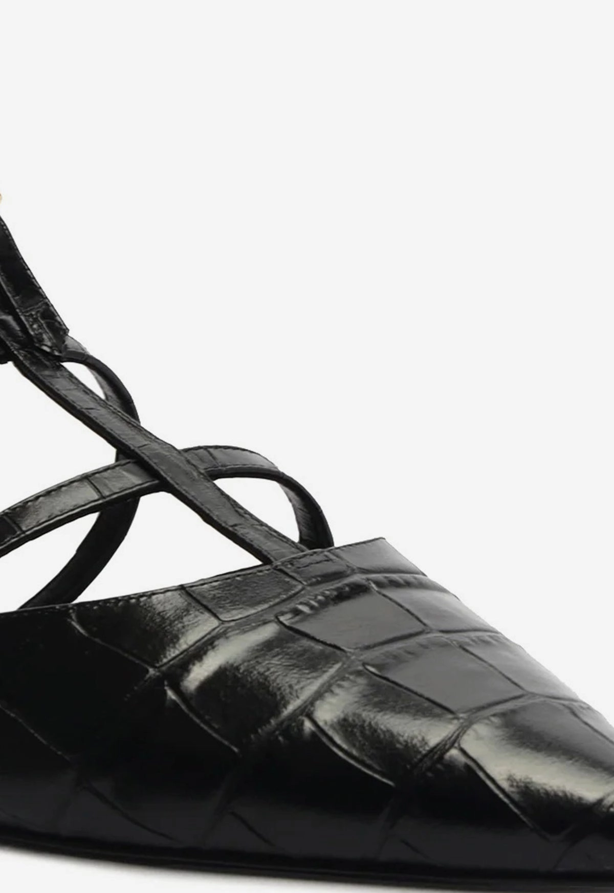 Purposefully Crafted Hayden Ballet Crocodile-Embossed Leather Flat