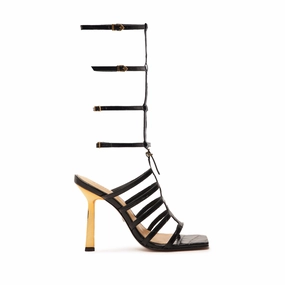 Motion-Elevated Live Refined Hayden Up Crocodile-Embossed Leather Sandal