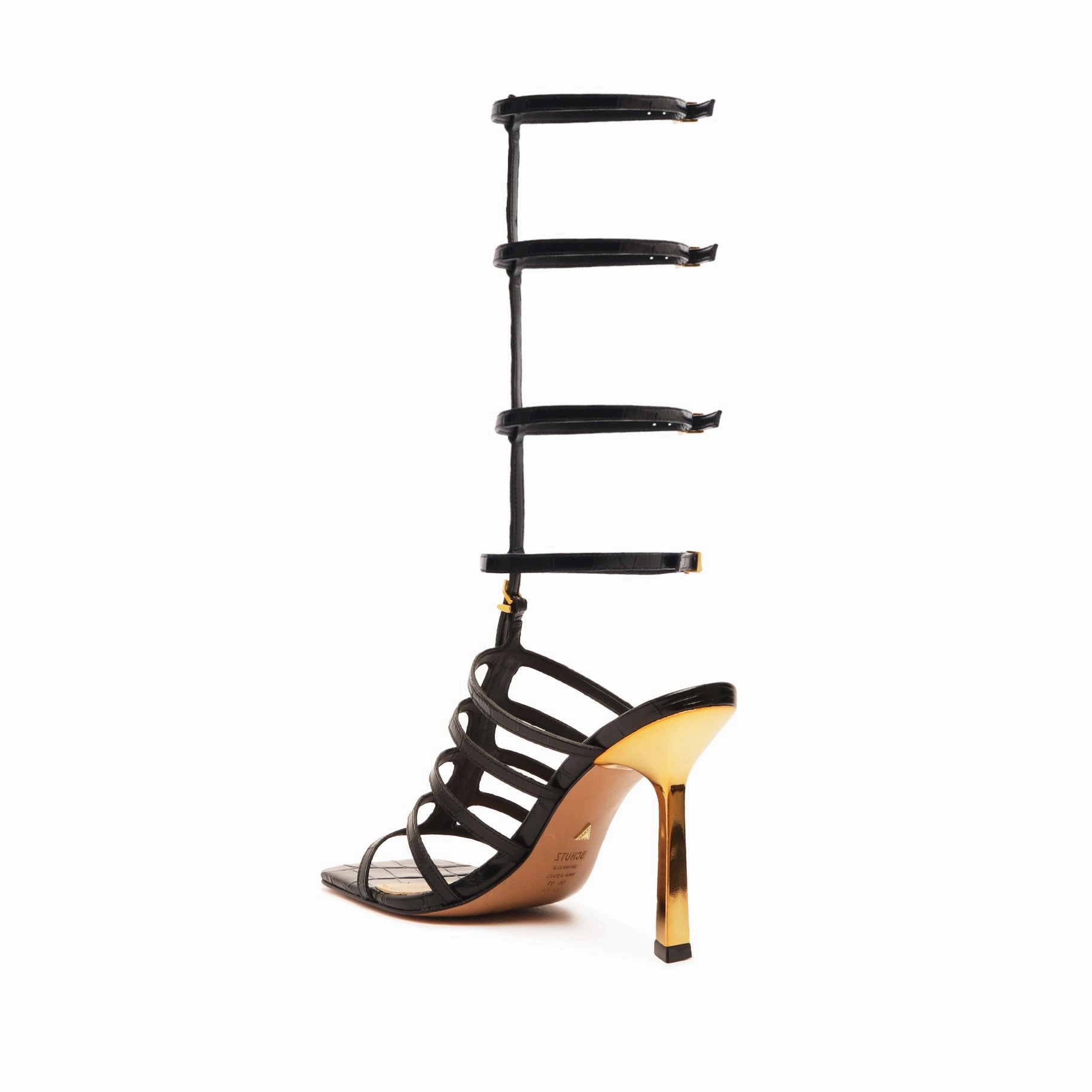 Hayden Up Crocodile-Embossed Leather Sandal Relaxed Innovation Living Flow