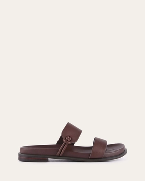 Hayes Flat Sandals Brown Leather Pure Look Move Smarter