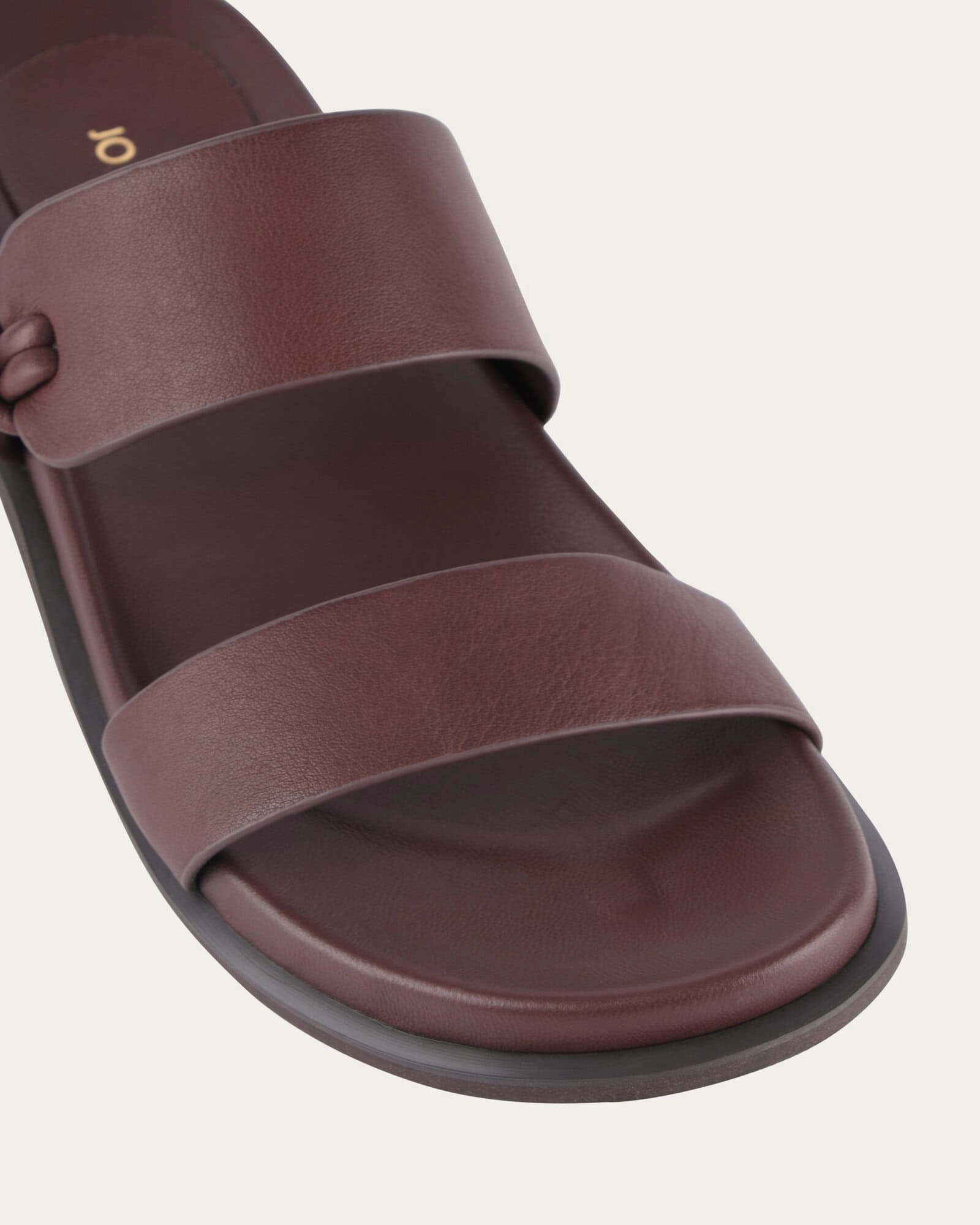 Hayes Flat Sandals Brown Leather Uncomplicated Fit Laid-Back Luxe