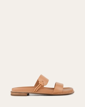 Smooth Silhouettes Hayes Flat Sandals Toffee Leather