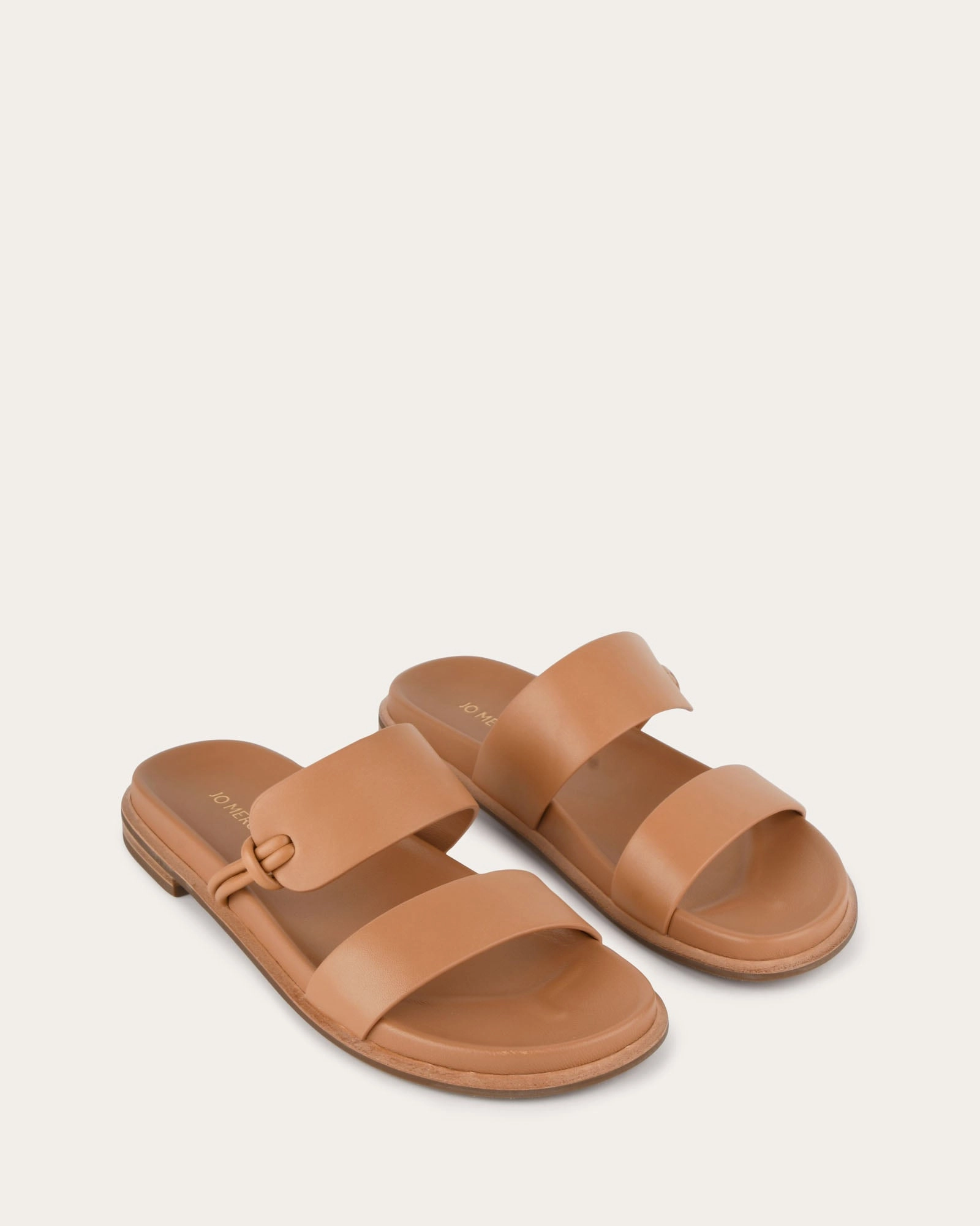 Hayes Flat Sandals Toffee Leather Modular Design