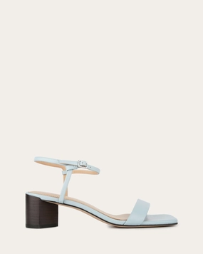 Refined Feel Coolly Crafted Helen Mid Sandals Dusty Blue Leather