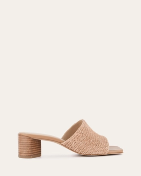 Go-Mode Fit Versatile Build Herbie Mid Heel Sandals Tan Raffia