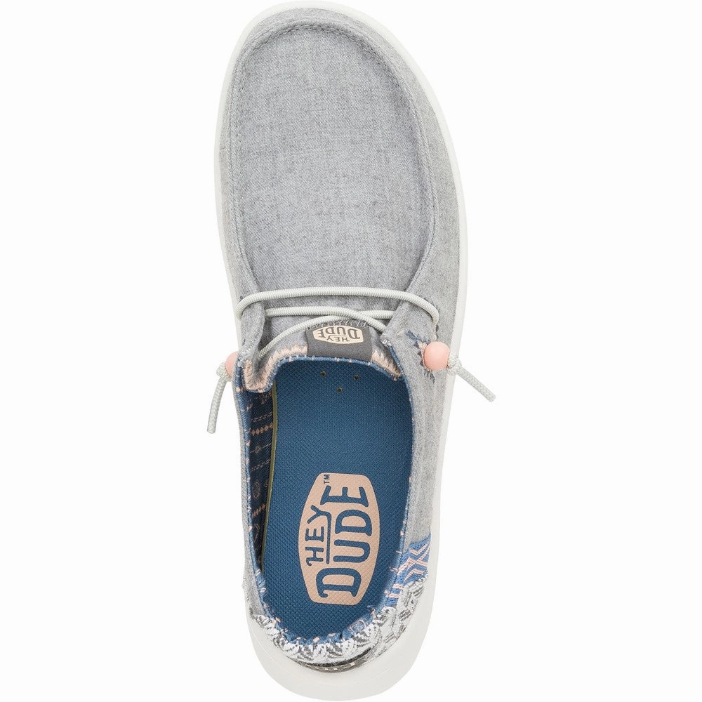 Heydude Wendy Peak Chambray Woven Shoes Structured Motion Form-Centered