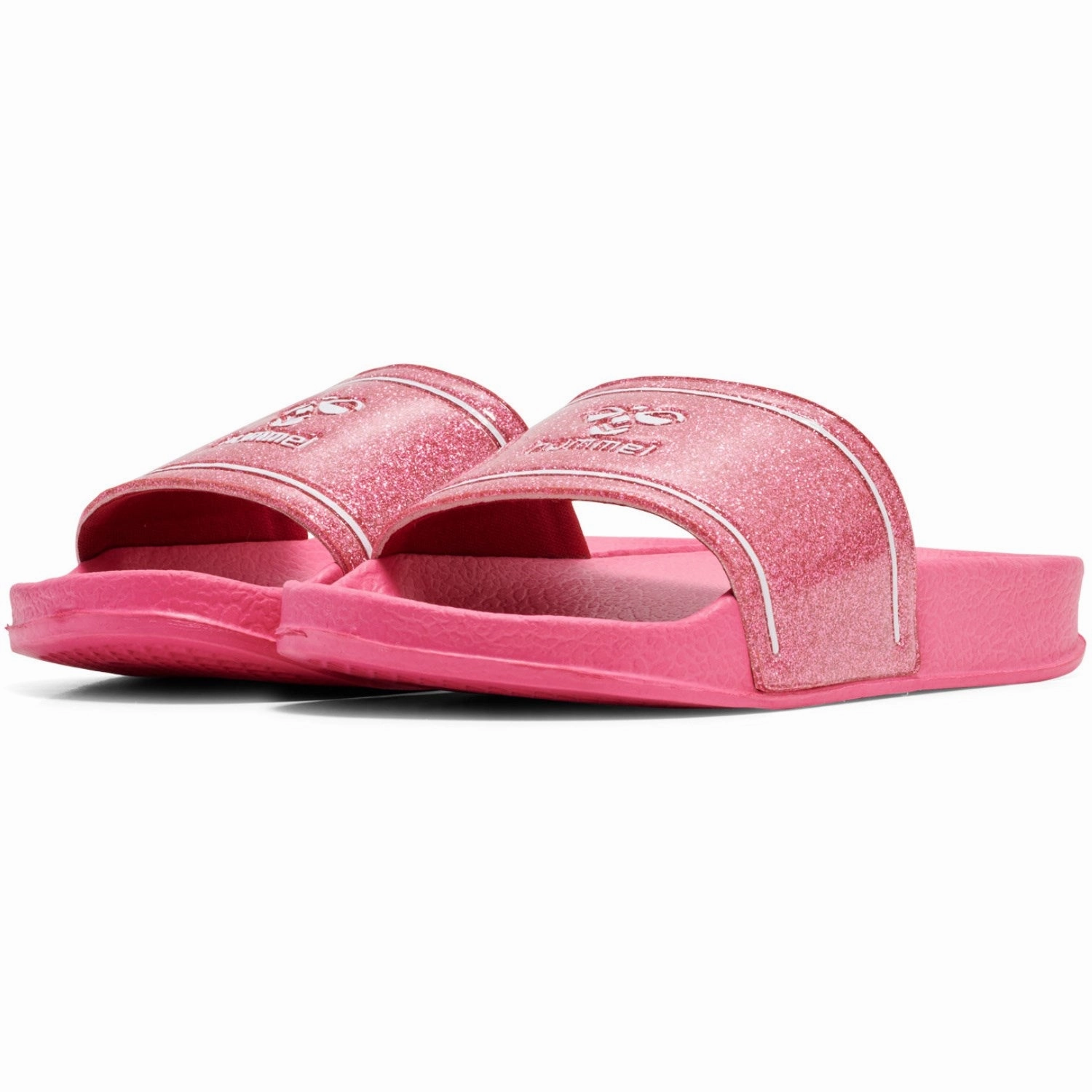 Hummel Raspberry Pool Slide Glitter Jr Optimized Rhythm