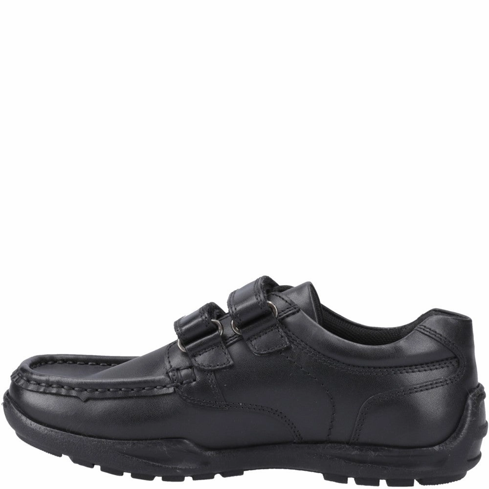 Hush Puppies Maddox Touch Fastening Junior School Shoes Clean-Motion System Clean Movement