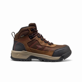 Essence Of Movement Move-Ready Looks Women'S Skokie Waterproof Work Boot (Carbon Toe)  |  Bison/Black