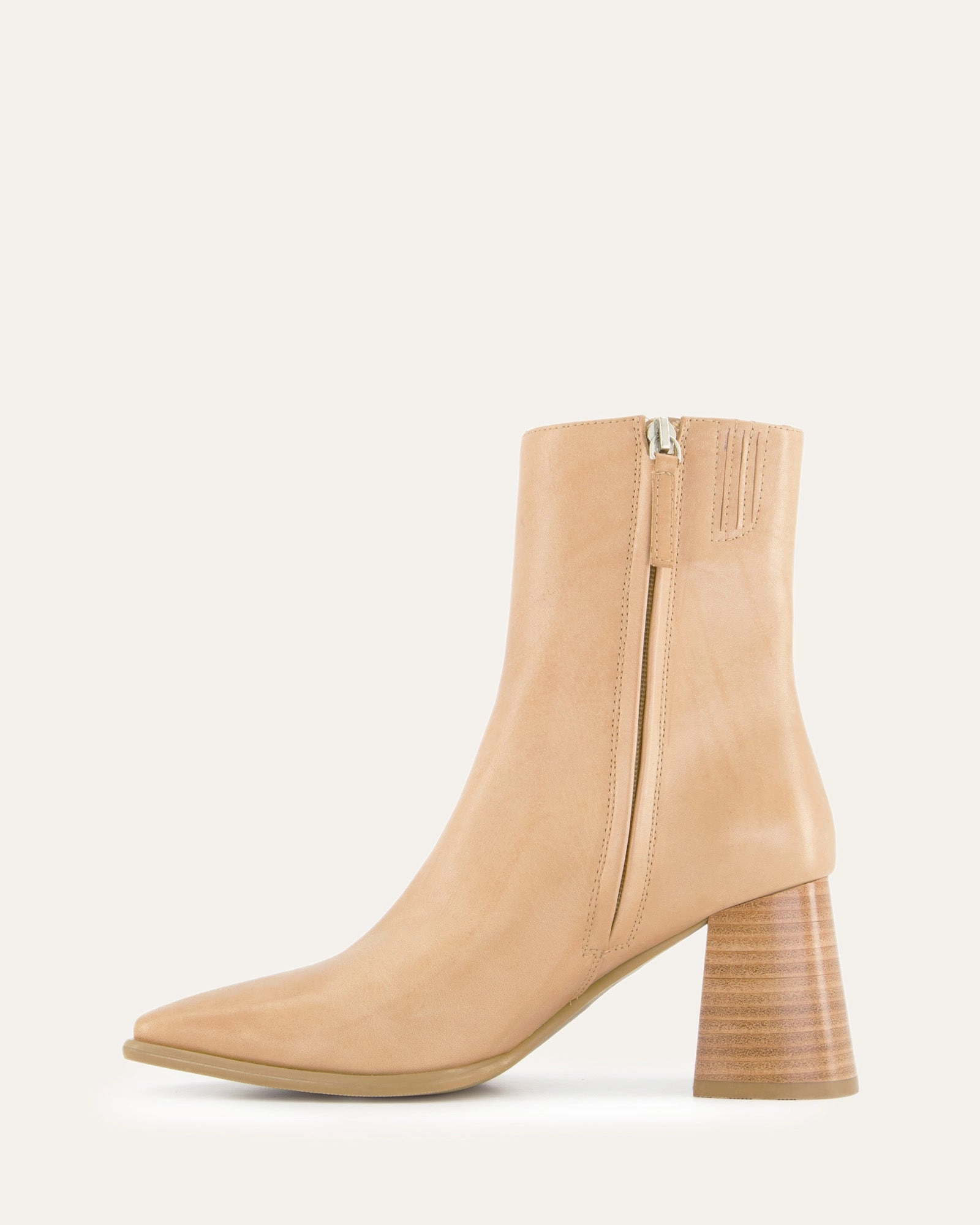 Living Flow Iggy Mid Ankle Boots Tan Leather