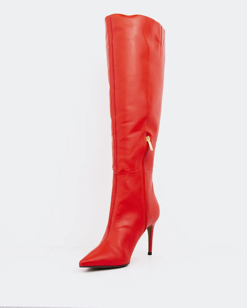 Designed To Layer Streamlined Fit Bushra Red Leather