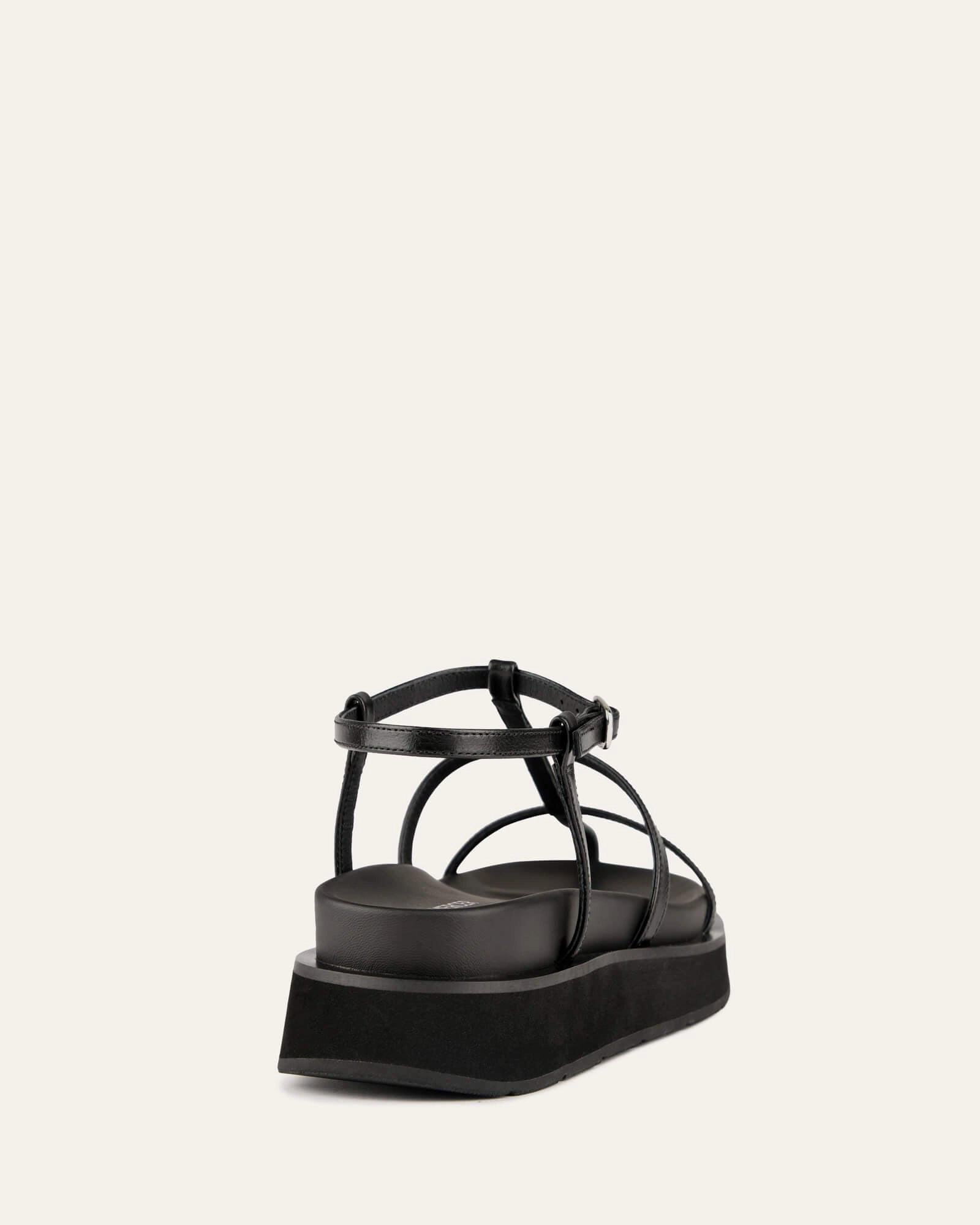 Lifestyle Architecture Mina Flat Sandals Black Leather
