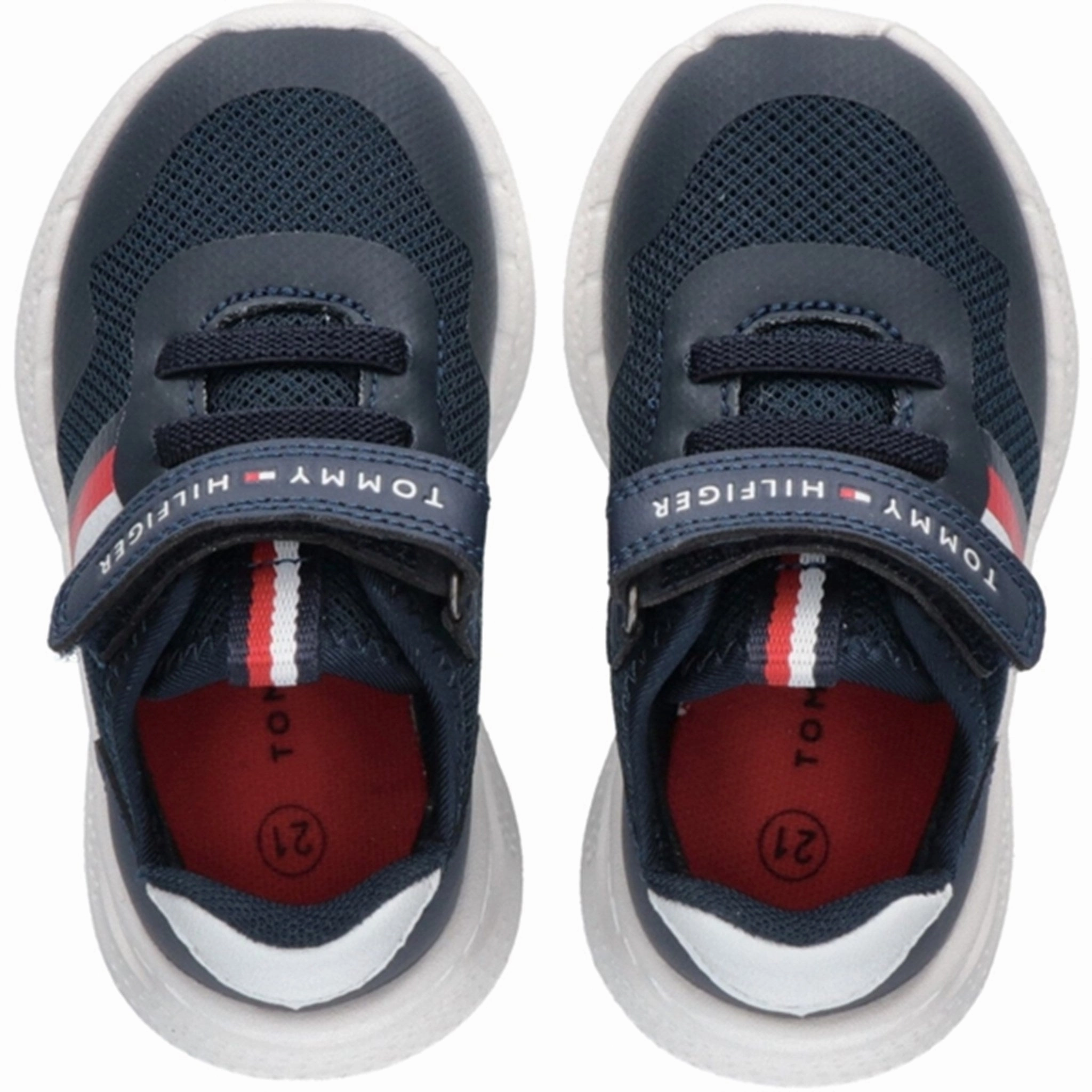 Tommy Hilfiger Stripes Low Cut Lace-Up Velcro Sneaker Blue/White Streamlined By Design Active Energy