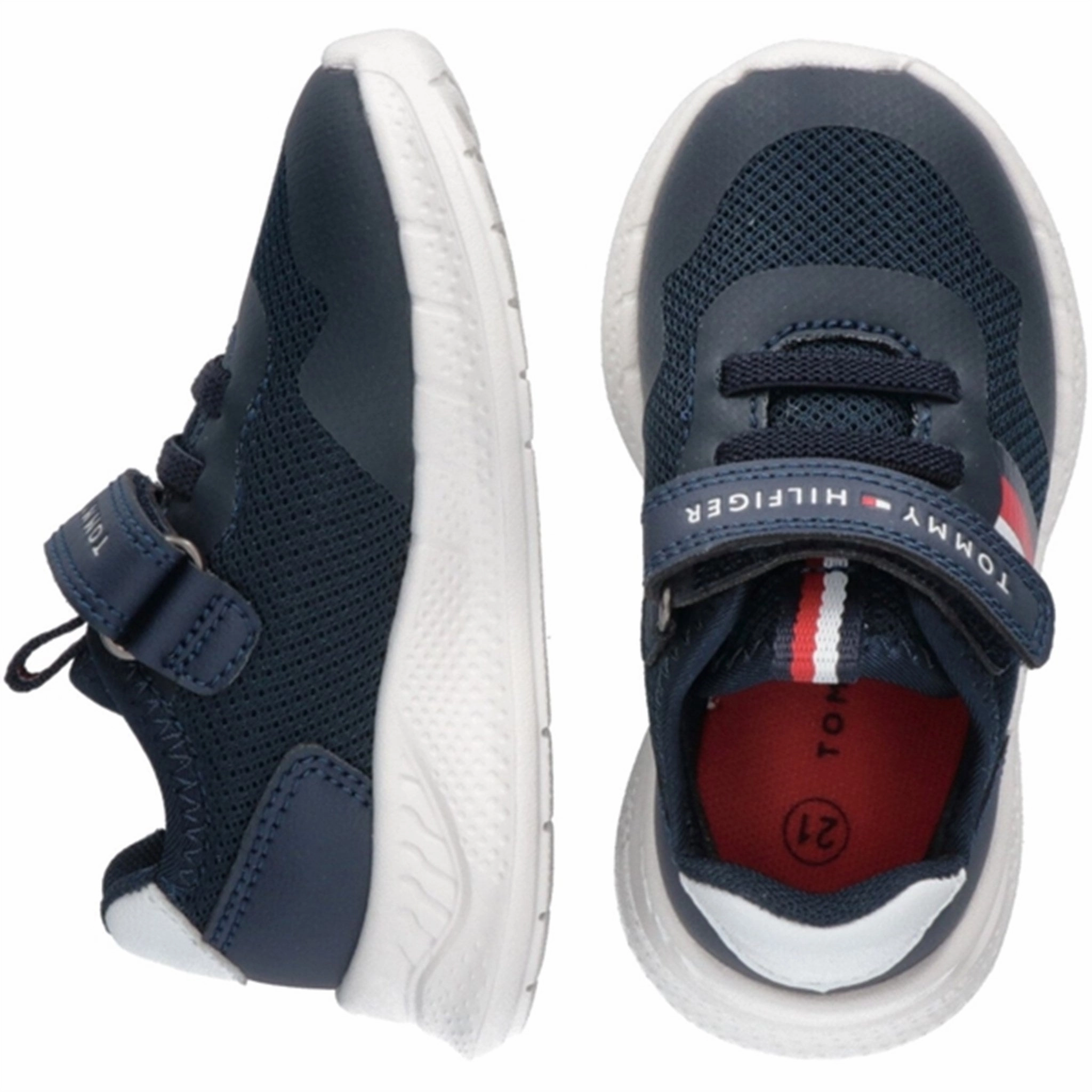 Made To Roam Tommy Hilfiger Stripes Low Cut Lace-Up Velcro Sneaker Blue/White