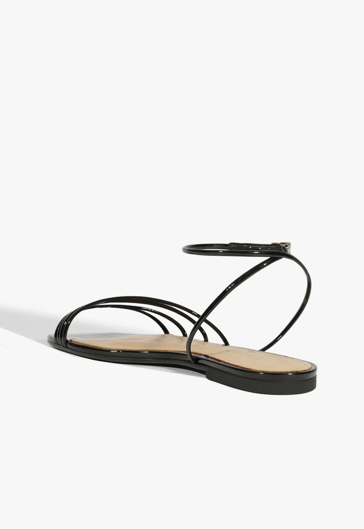 Redefined Casual Tailored For Life Inez Black Leather Flat Sandal