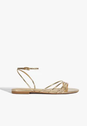 Style In Balance Inez Gold Leather Flat Sandal