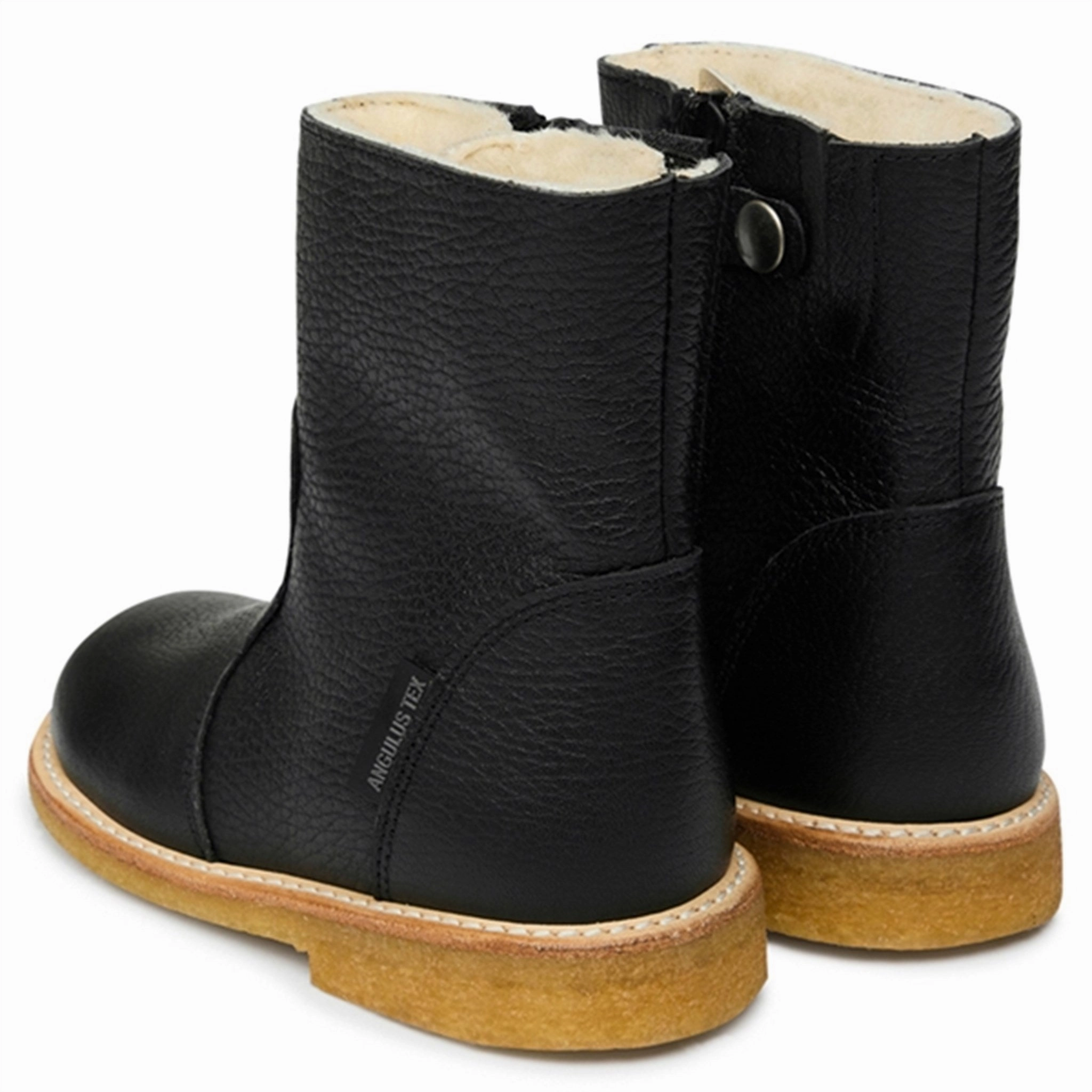 Angulus Basic Tex Boots W Zipper Black Constant Vibe