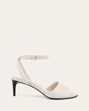 Future-Ready Fit Tanya Mid Heel Sandals Off White Leather