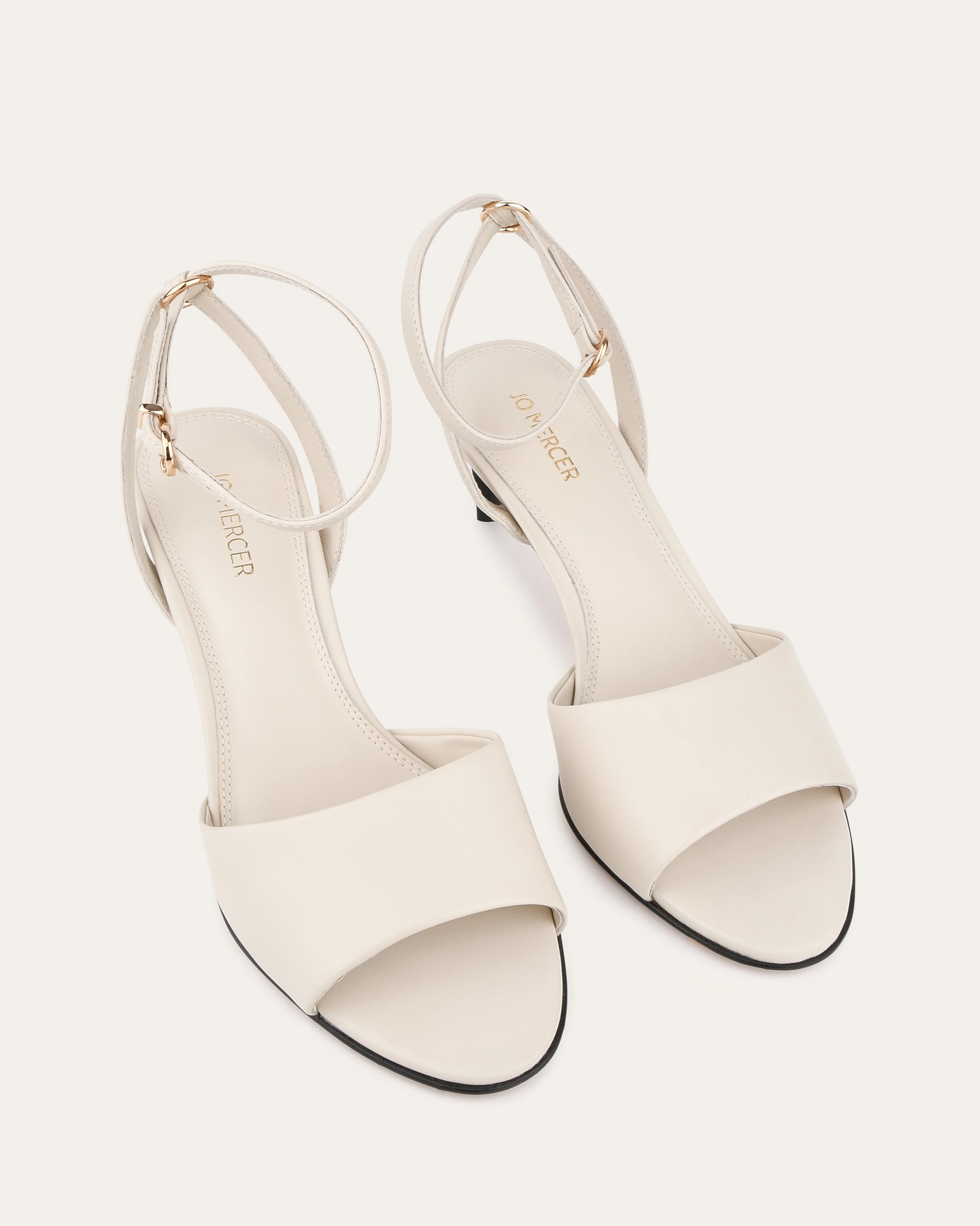 Future-Ready Fit Inspired By Rhythm Tanya Mid Heel Sandals Off White Leather