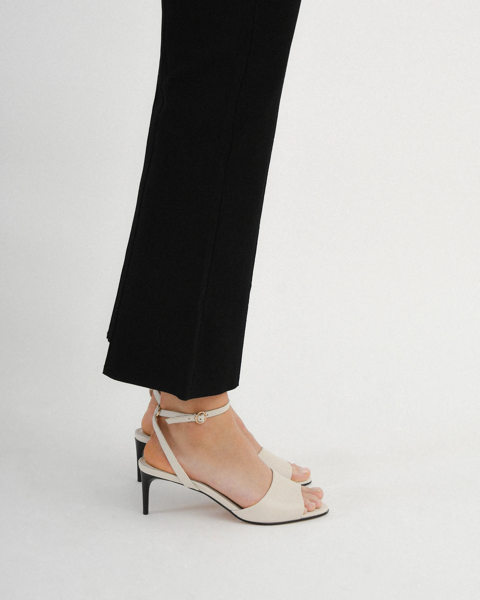 Tanya Mid Heel Sandals Off White Leather Living Flow Modern Build