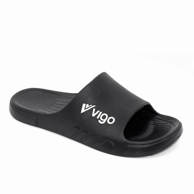 Vigo Skid Sandals - Black Low-Key Luxe