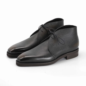 Comfort-Focused Robert Chukka Boot - Ebony Handmade Patina