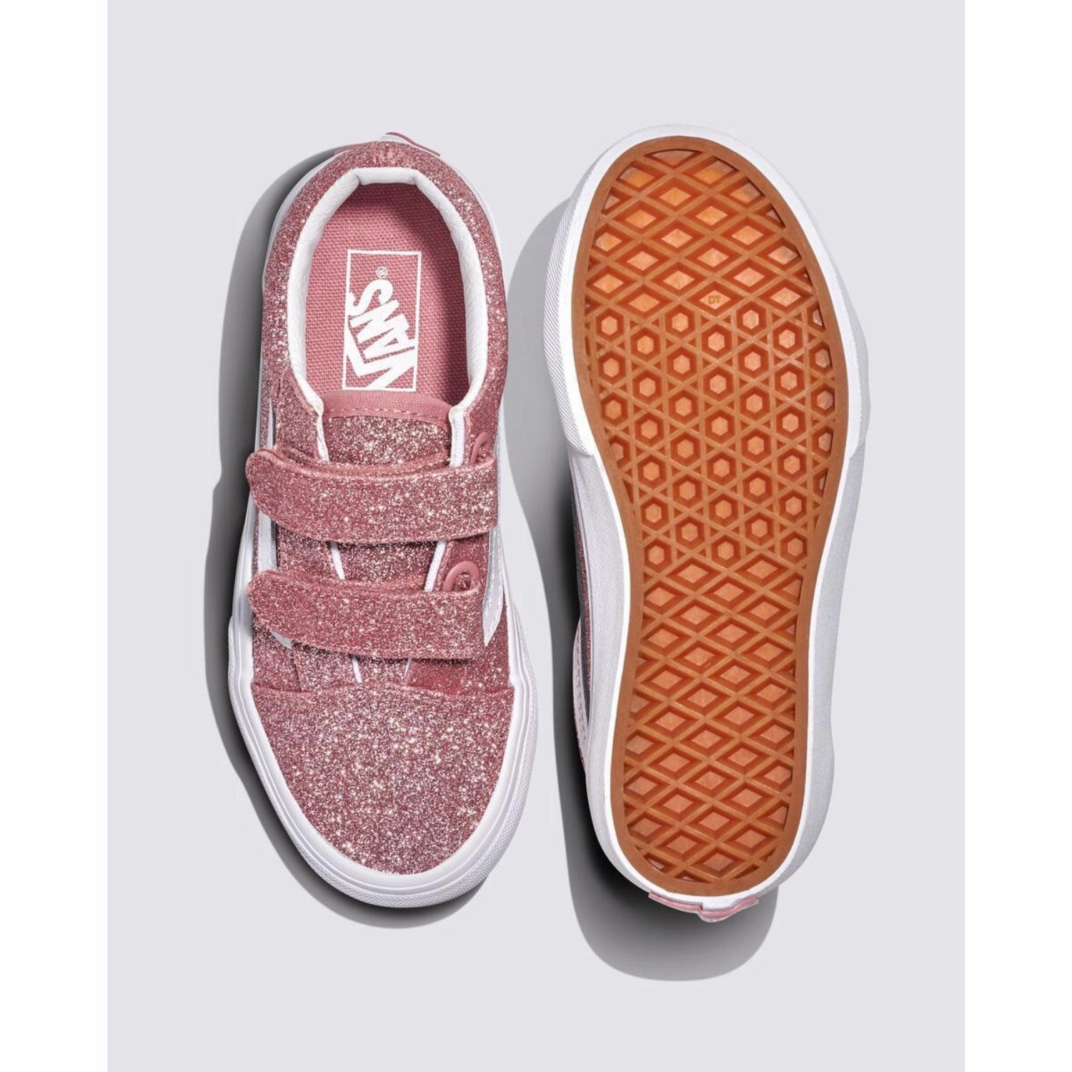 Vans Rose Gold Old Skool V Glitter Multi-Context Fit Confident Comfort