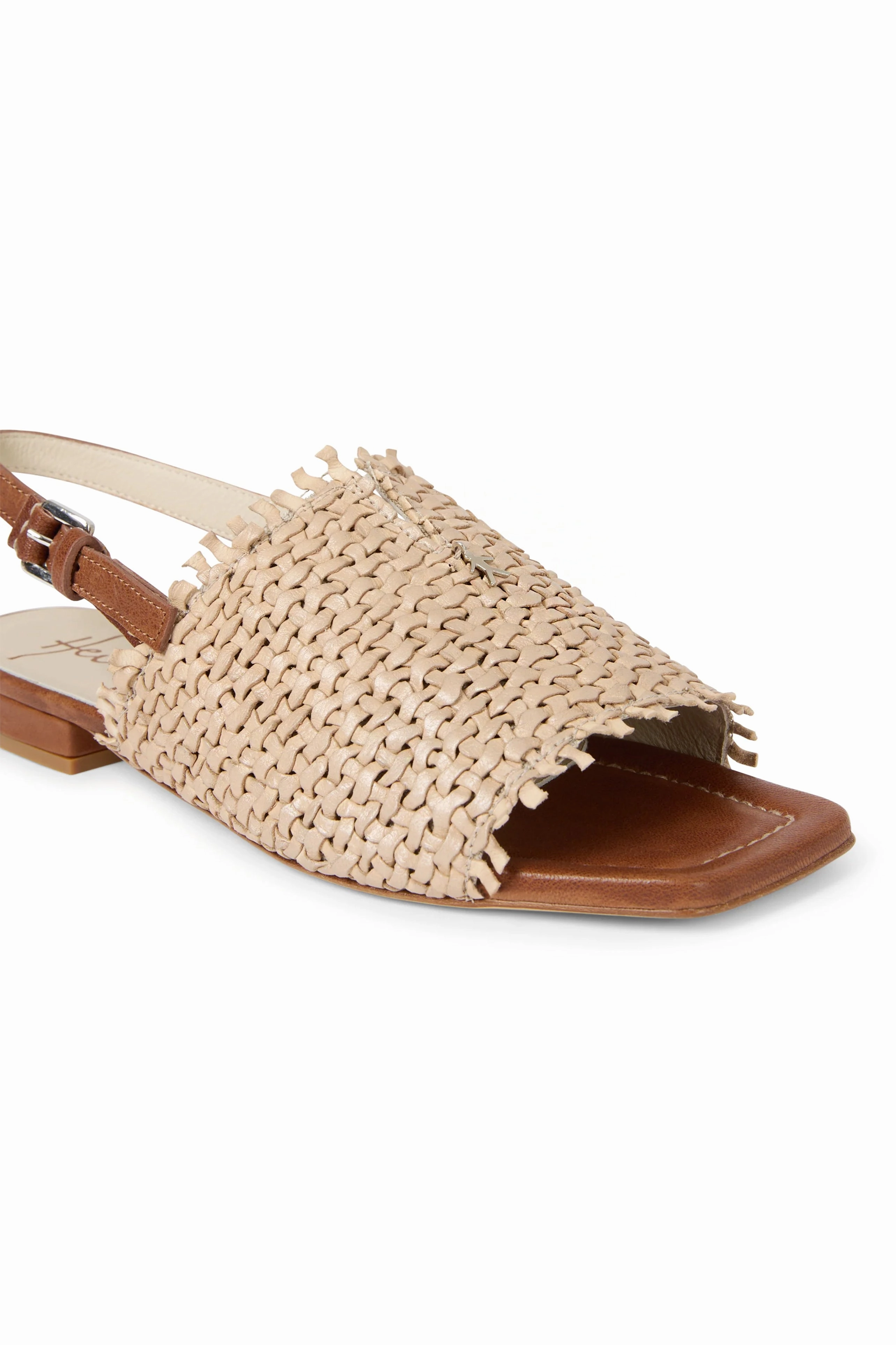 Daily Designwear Feel The Flow Intreccio Woven Leather Sandal In Madreperla Beige