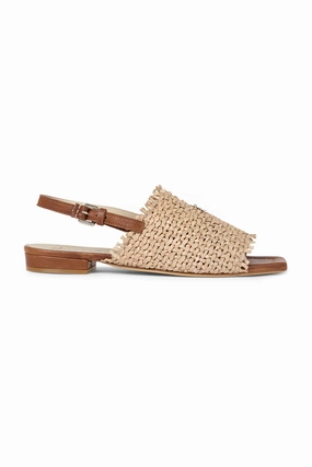 Intreccio Woven Leather Sandal In Madreperla Beige Cool Experience