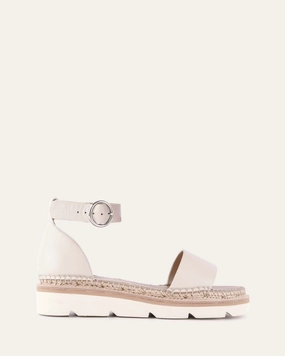 Make It Flow Ivy Flat Sandals Off White Leather