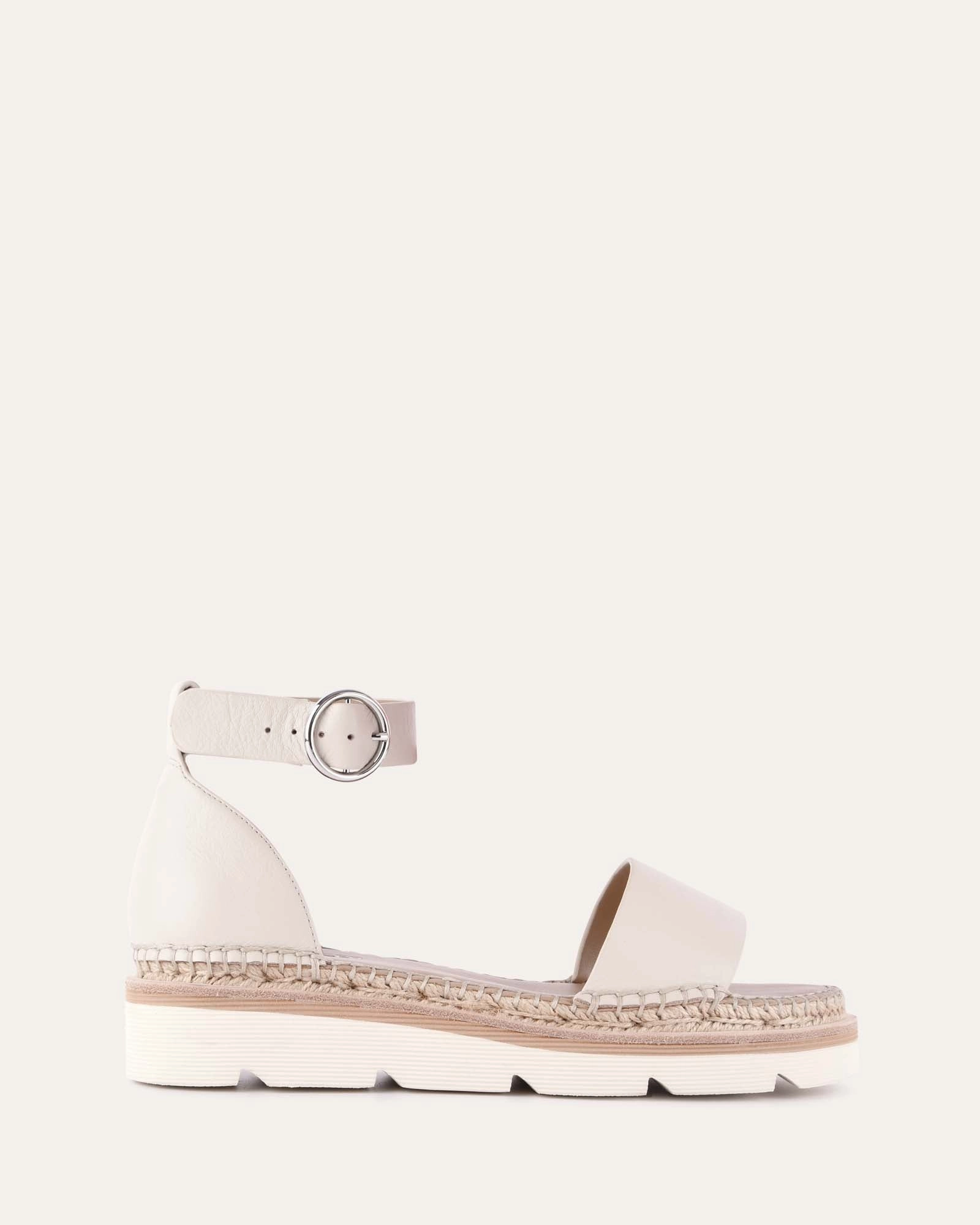 Make It Flow Ivy Flat Sandals Off White Leather