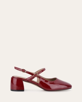 Understated Utility Everyday Innovation Jenna Low Heels Ruby Red Patent