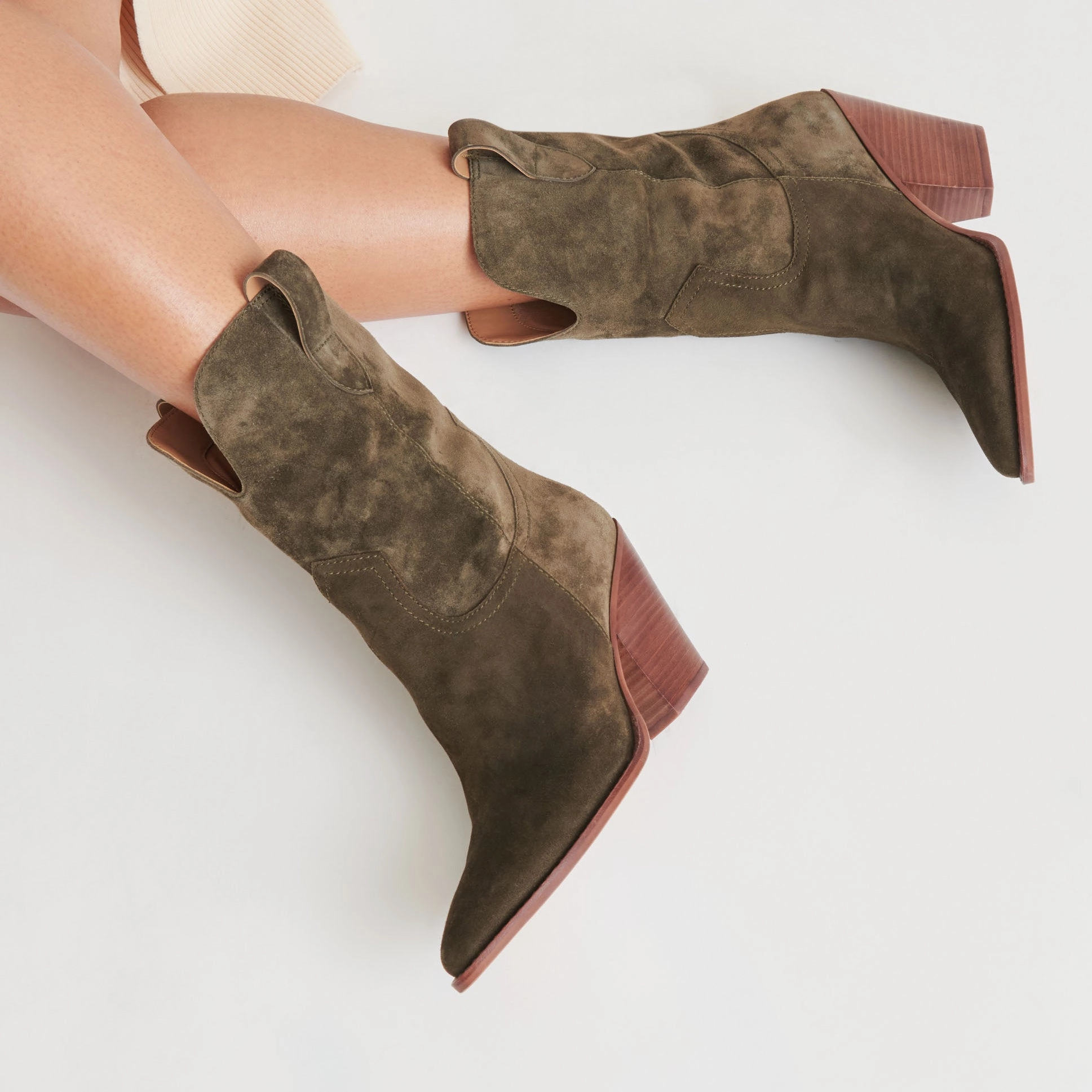 Tailored Ease Jessey Boots Moss Suede