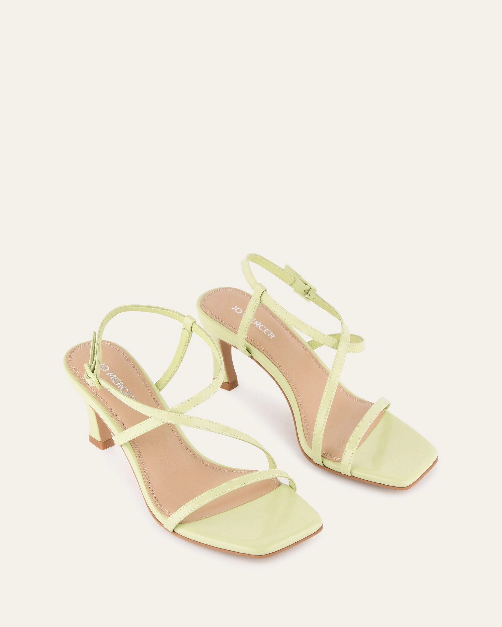 Movement Layers Jockey High Heel Sandals Honeydew Green Leather