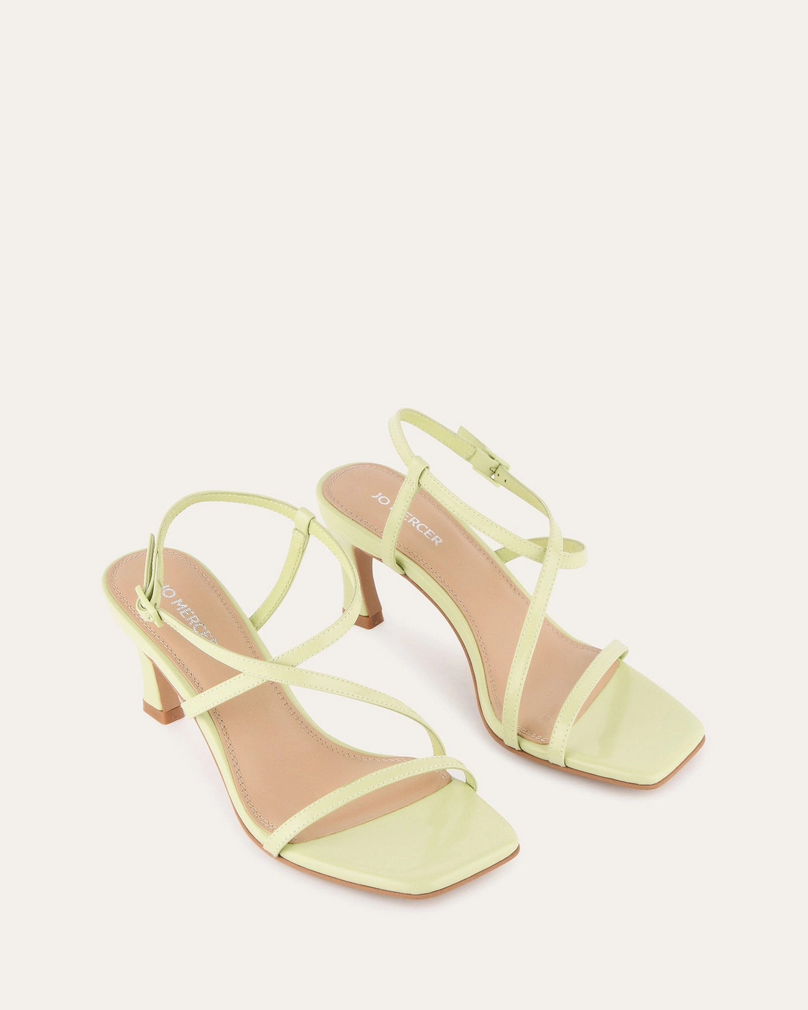 Precision-Fit Jockey High Heel Sandals Honeydew Green Leather