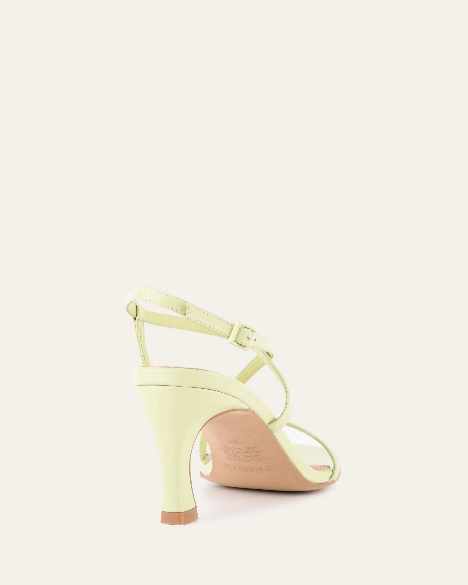 Streamline Your Day Crafted Minimal Jockey High Heel Sandals Honeydew Green Leather